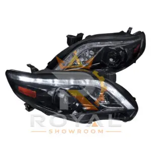 Spec-D® - Driver and Passenger Side Chrome/Smoke Projector Headlights with R8 Style LEDs